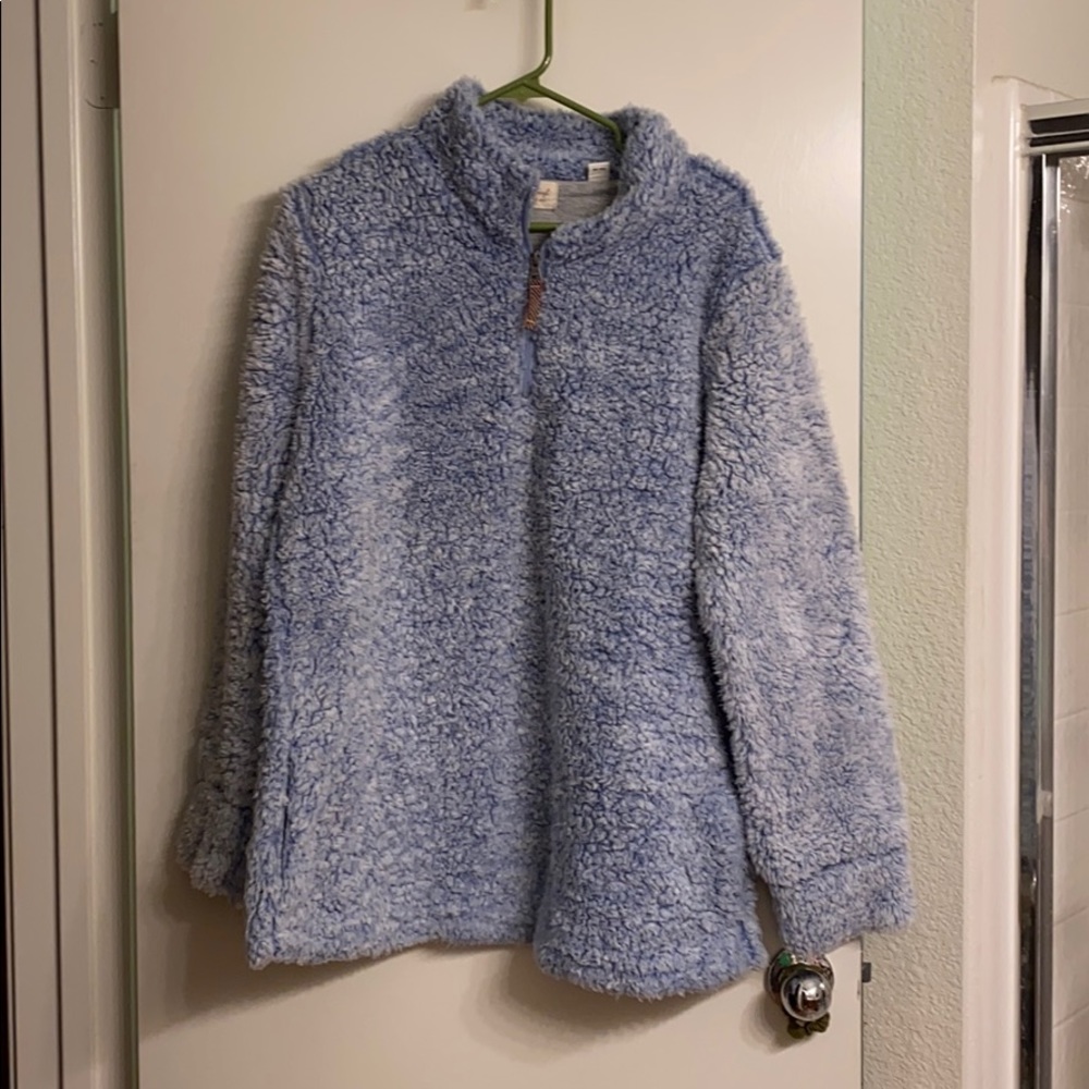 Weatherproof Light Blue Sherpa Pullover XXL